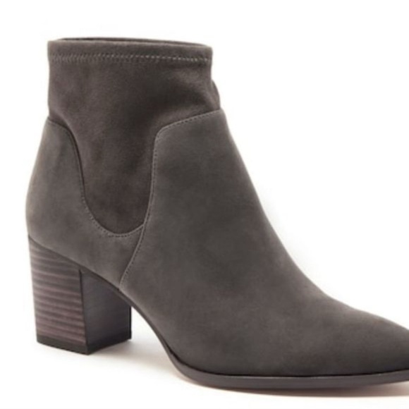 Sole Society Gray Suede Ankle Booties with Stacked Heel Size 7 - Picture 1 of 7